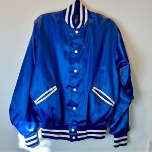 Vintage Felco U.S. Blues Chicago Satin Varsity Jacket USA Made ILGWU 70s